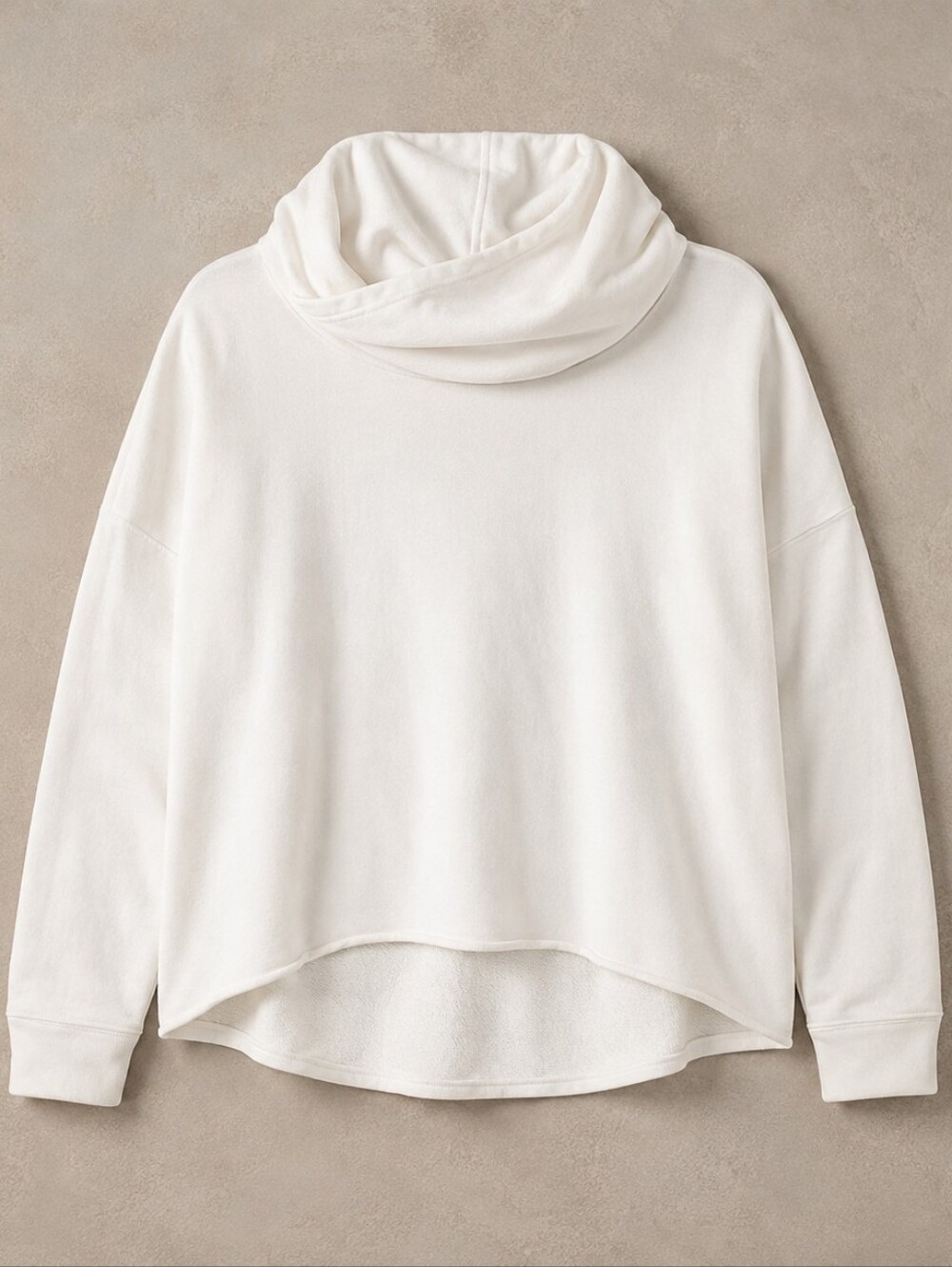 Fabletics White Cowl Neck Hoodie Sweatshirt 1X Oversized Athleisure